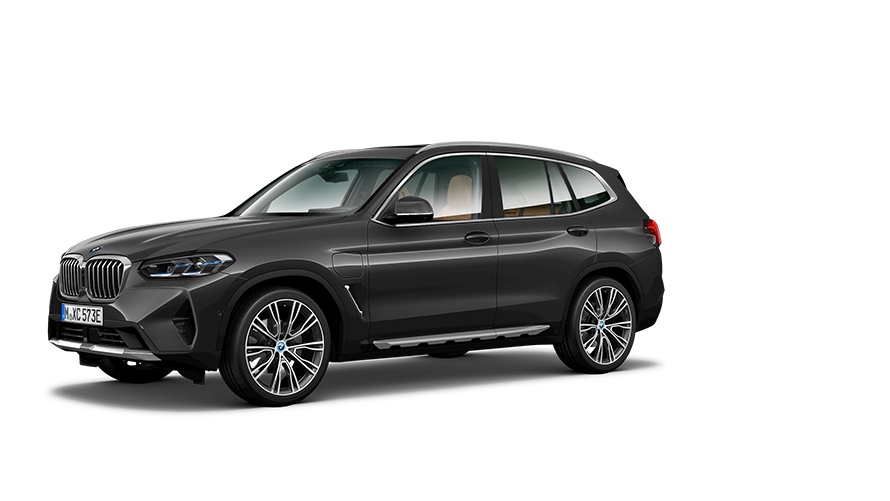 X3 Híbrido Enchufable Vista frontal lateral del BMW X3 híbrido enchufable. Financiación del SUV híbrido enchufable