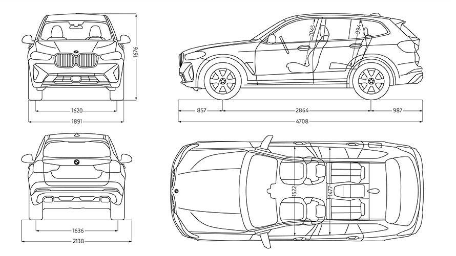 BMW X3 G01 datos técnicos, diagrama BMW X3 G01 datos técnicos, diagrama