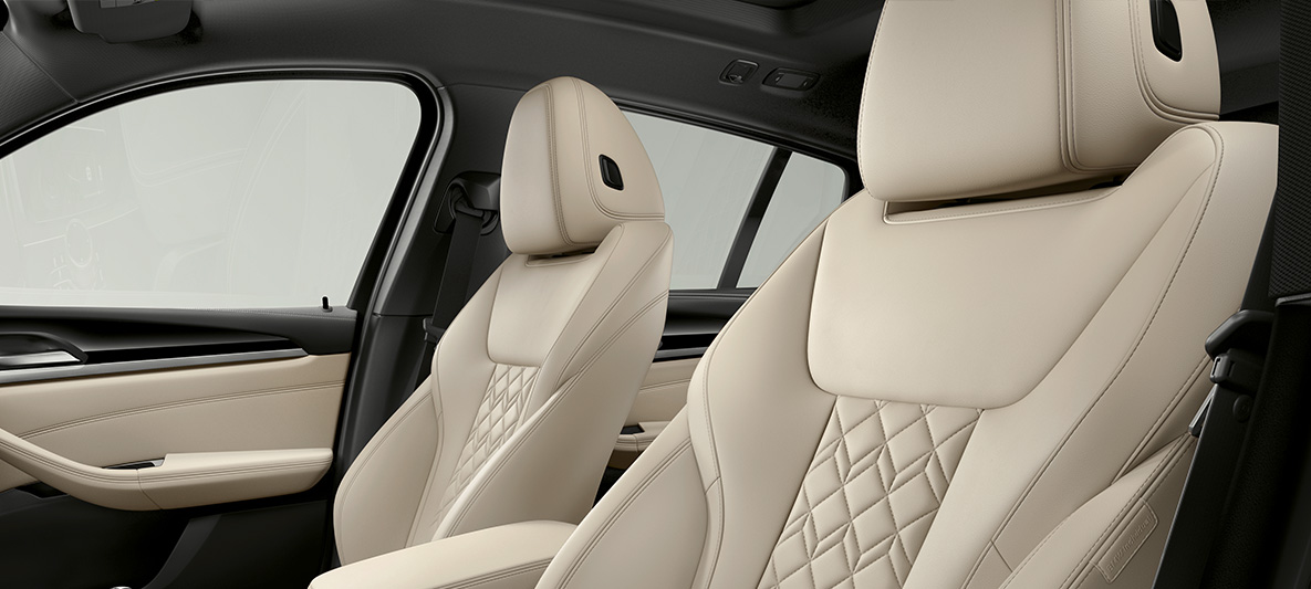 Equipamiento de cuero ampliado Merino BMW Individual Elfenbeinweiss BMW X4 SUV G02 Equipamiento de cuero ampliado Merino BMW Individual Elfenbeinweiss BMW X4 SUV G02, diseño interior