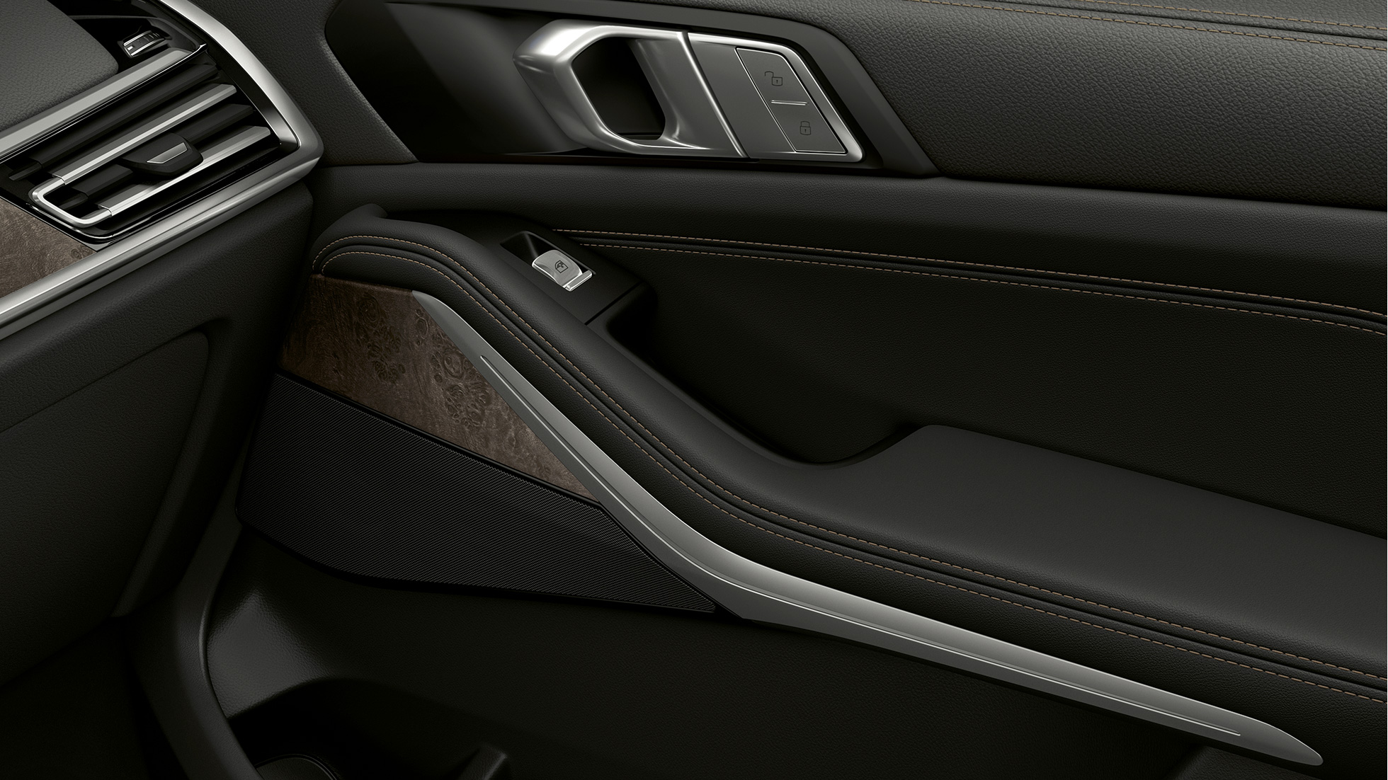 BMW X7, parte interior de puerta Detalle de la parte interior de la puerta del BMW X7