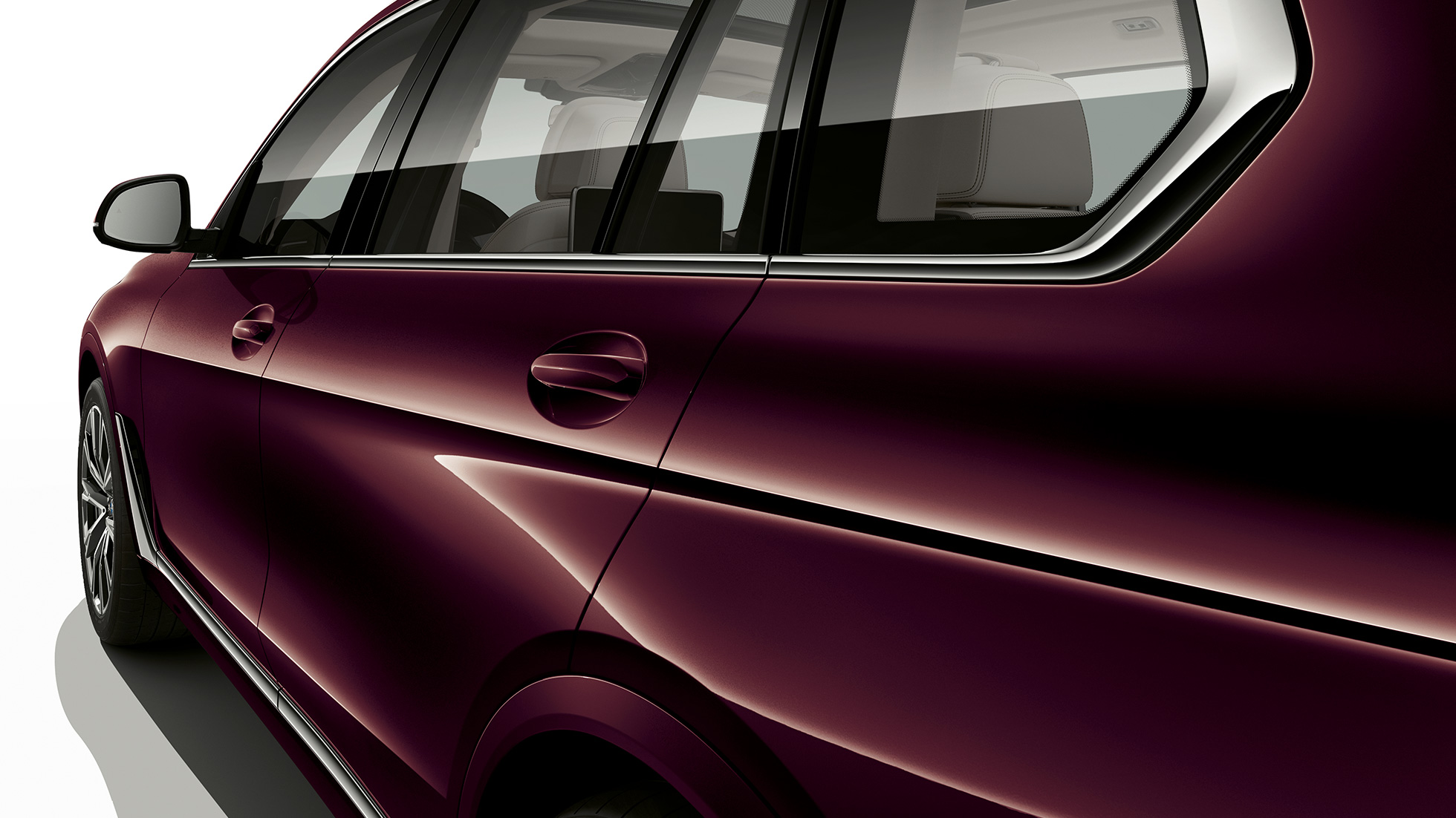 BMW X7, BMW Individual X7 xDrive40i, vista lateral Vista lateral del BMW X7 con equipamiento del BMW Individual X7 xDrive40i
