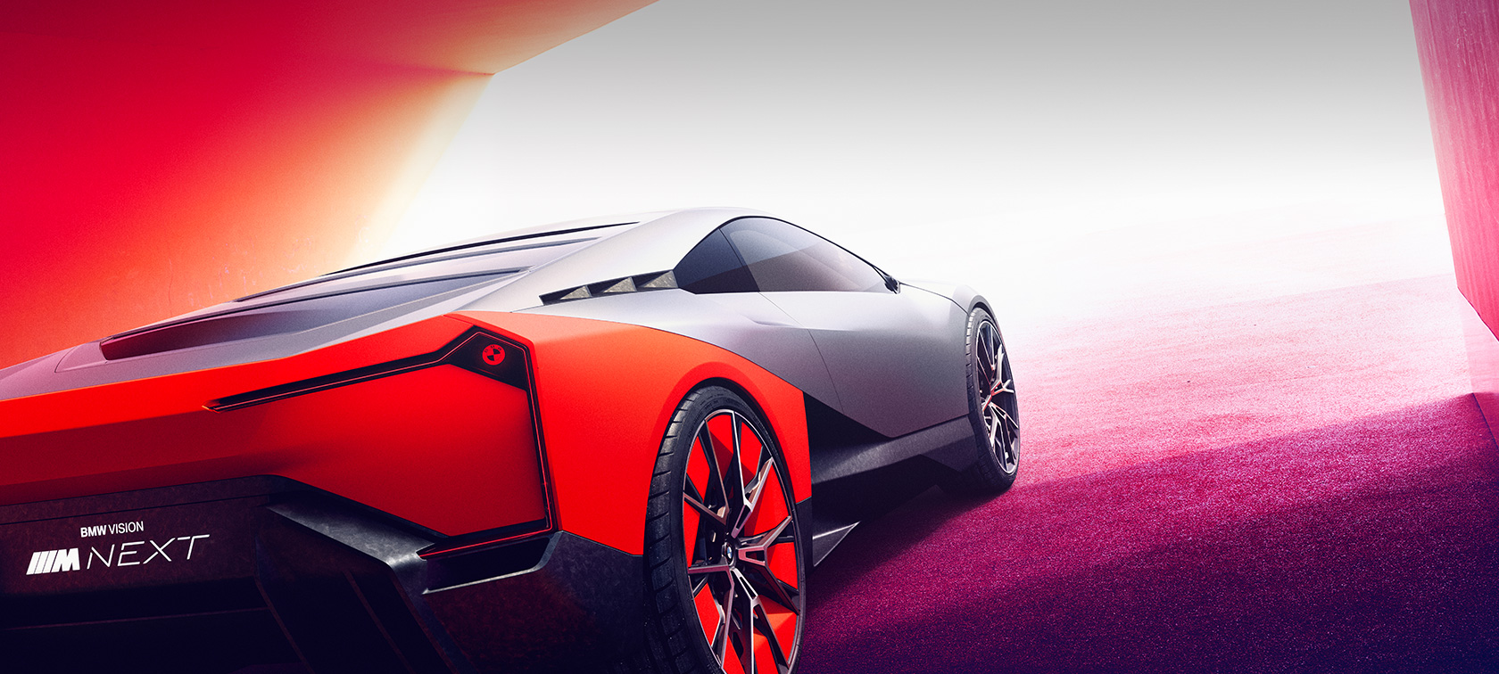 BMW Vision M NEXT, vista de tres cuartos de la zaga BMW Vision M NEXT, vista de tres cuartos de la zaga