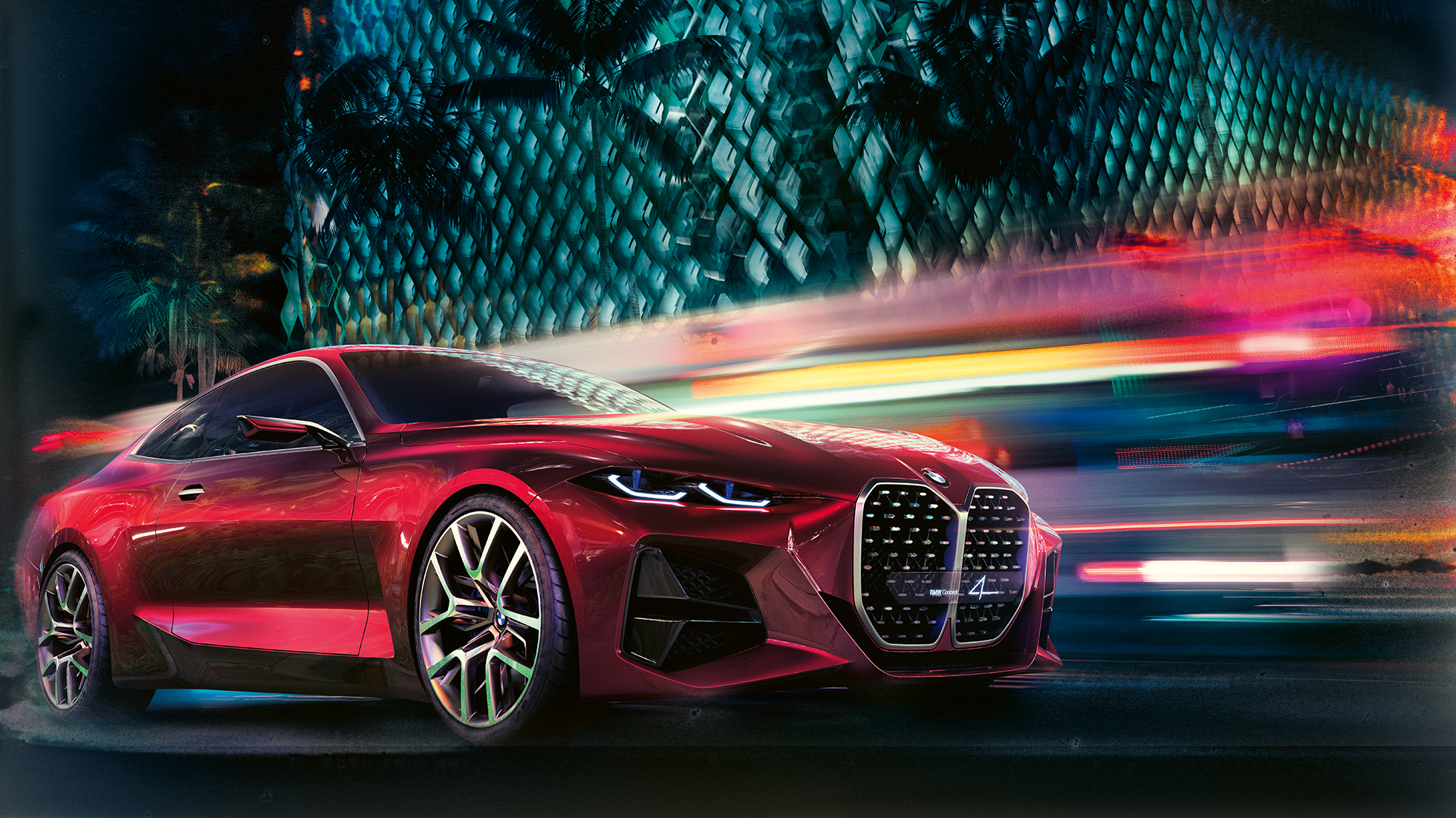 BMW Serie 4 Coupé Concept vista de tres cuartos del frontal BMW Serie 4 Coupé Concept Forbidden Red diseño exterior vista de tres cuartos del frontal