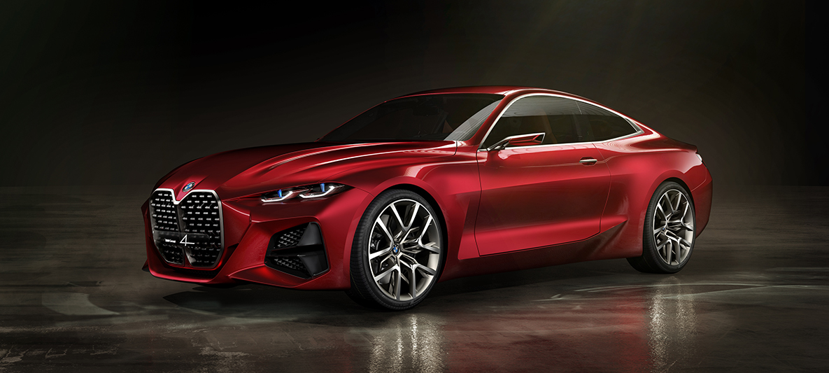 BMW Serie 4 Coupé Concept vista frontal BMW Serie 4 Coupé Concept Forbidden Red diseño exterior vista frontal
