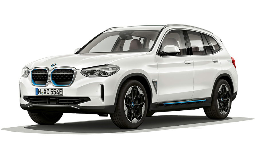BMW iX3 Vista frontal lateral del SUV eléctrico BMW iX3