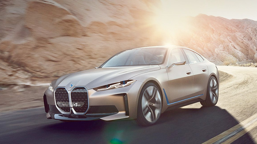 BMW Concept i4 BMW Concept i4 Vista de tres cuartos del frontal