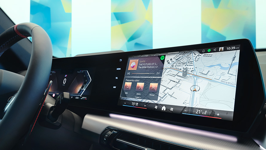 Interior de BMW, pantalla con Operating System 9 Interior de BMW, BMW Mapas, en pantalla con Operating System 9