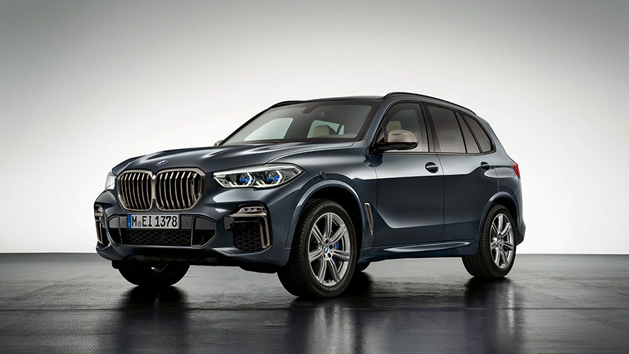 Vehículos blindados BMW BMW X5 Protection VR6 sin daños Vehículos blindados BMW BMW X5 Protection VR6 Vista de tres cuartos del frontal sin daños
