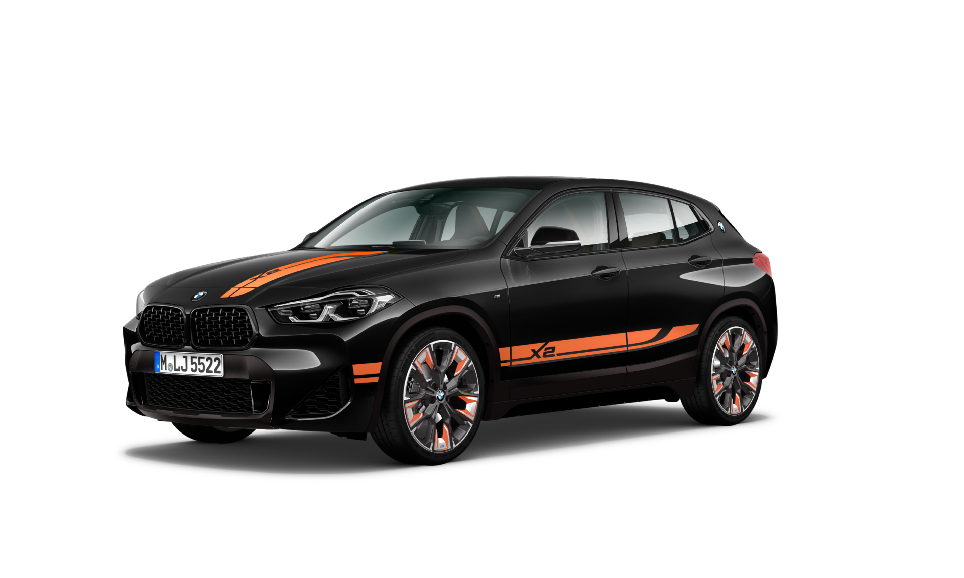 Vista de tres cuartos del frontal BMW X2 Mesh edition Saphirschwarz metallic Vista de tres cuartos del frontal BMW X2 Mesh edition Saphirschwarz metallic