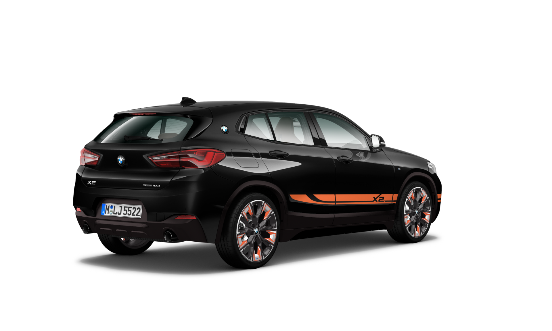 Vista de tres cuartos del frontal BMW X2 Mesh edition Saphirschwarz metallic Vista de tres cuartos del frontal BMW X2 Mesh edition Saphirschwarz metallic