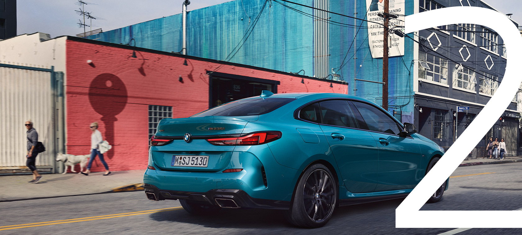 Nuevo BMW Serie 2 Gran Coupé, vista de tres cuartos de la zaga Nuevo BMW Serie 2 Gran Coupé Snapper Rocks Blau metalizado F44, vista de tres cuartos de la zaga