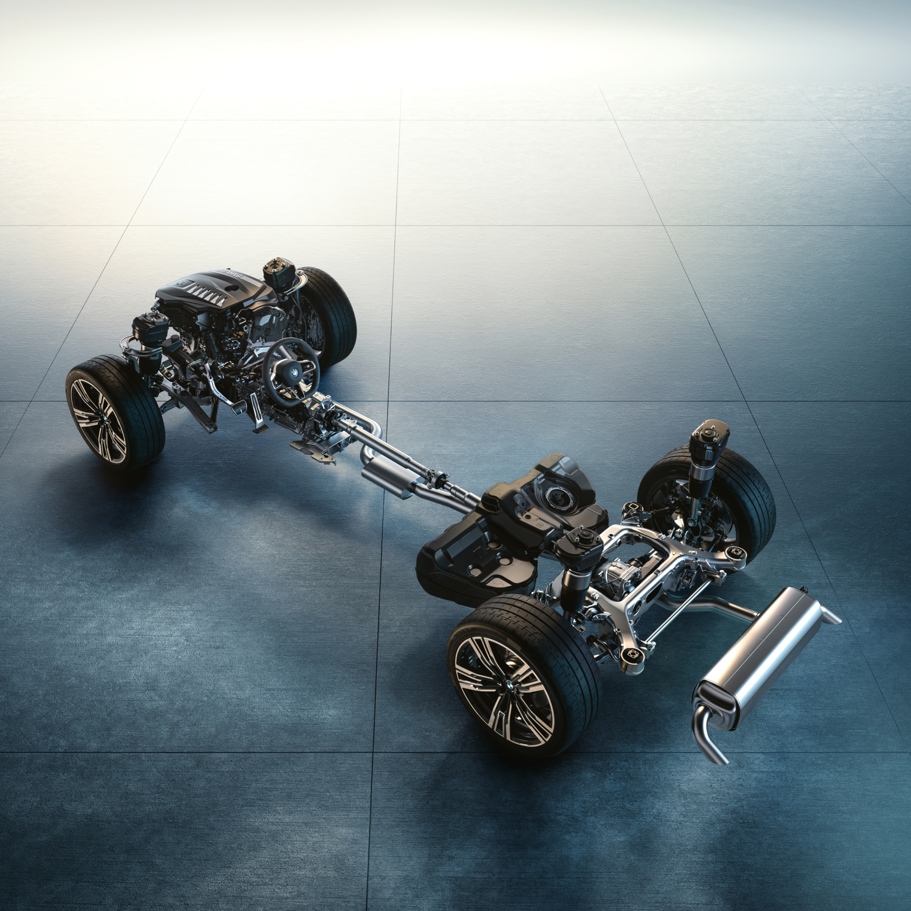 Detalle del chasis de un BMW 